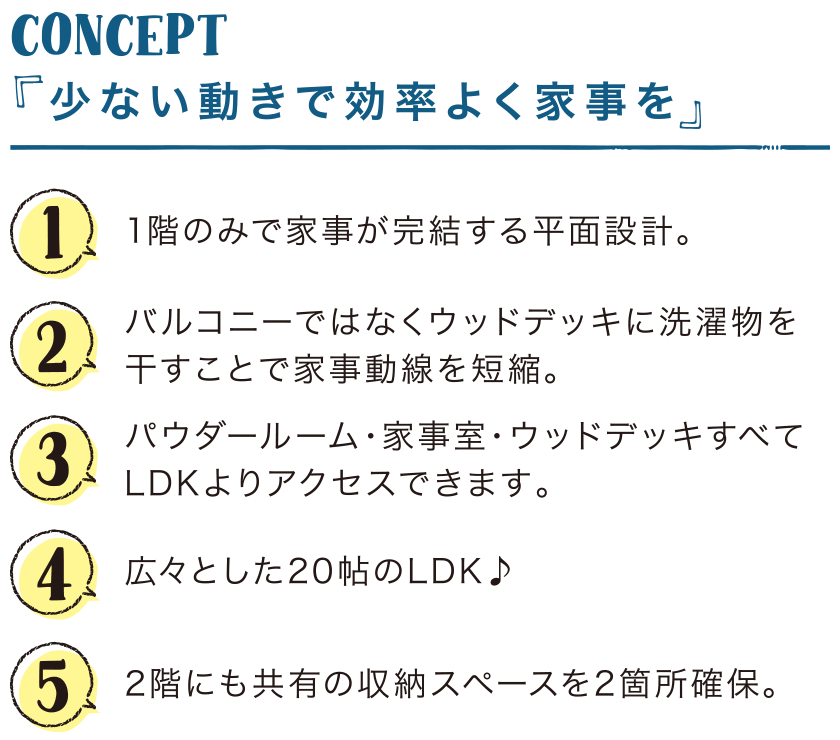 少ない動きで効率よく家事を